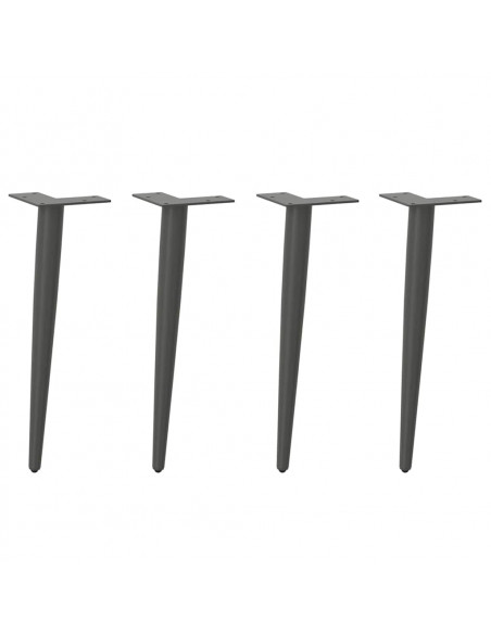 Gambe Tavolino Caffè Forma Conica 4pz Antracite 30-31cm Acciaio