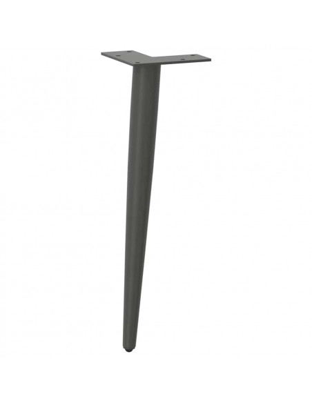 Gambe Tavolino Caffè Forma Conica 4pz Antracite 30-31cm Acciaio