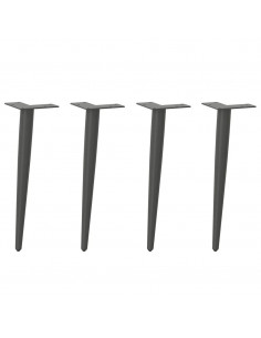 Gambe Tavolino Caffè Forma Conica 4pz Antracite 42-43cm Acciaio
