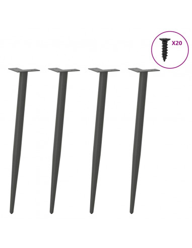 Gambe Tavolino Caffè Forma Conica 4pz Antracite 72-73cm Acciaio