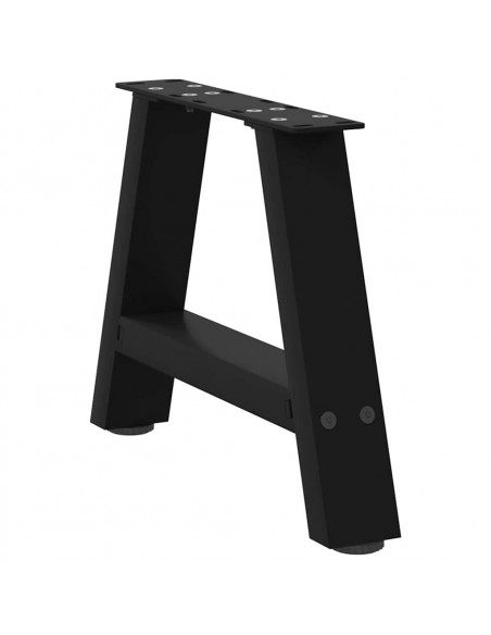 Gambe Tavolino da Caffè a A 2 pz Nero 30x(30-31) cm in Acciaio