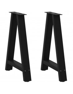 Gambe Tavolino da Caffè a A 2 pz Nero 50x(72-73) cm in Acciaio