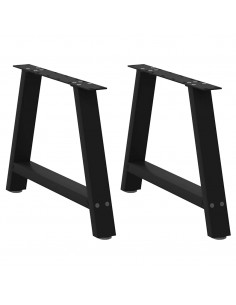 Gambe Tavolino da Caffè a A 2 pz Nero 60x(42-43) cm in Acciaio