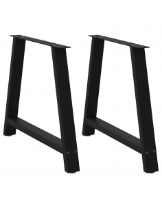 Gambe Tavolino da Caffè a A 2 pz Nero 90x(72-73) cm in Acciaio