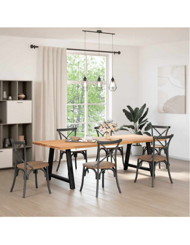 Gambe Tavolino da Caffè a A 2 pz Nero 90x(72-73) cm in Acciaio