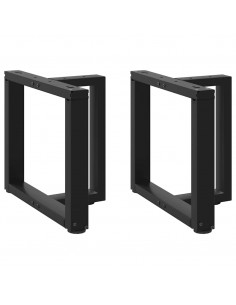 Gambe Tavolino da Caffè a T 2 pz Nero 50x25x(42-43) cm Acciaio