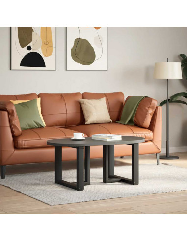 Gambe Tavolino da Caffè a T 2 pz Nero 50x25x(42-43) cm Acciaio