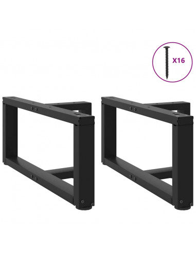 Gambe Tavolino da Caffè a T 2 pz Nero 70x25x(30-31) cm Acciaio