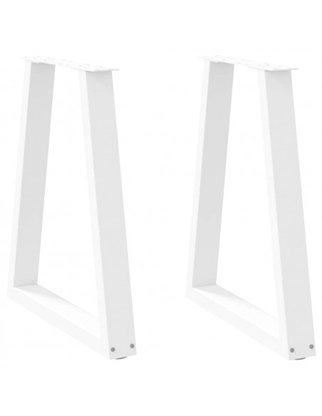 Gambe Tavolino da Caffè a V 2 pz Bianco 60x(72-73) cm Acciaio