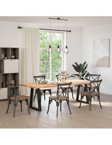 Gambe Tavolino da Caffè a V 2 pz Nero 50x(72-73) cm in Acciaio