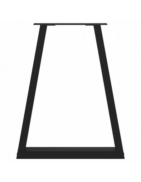 Gambe Tavolino da Caffè a V 2 pz Nero 50x(72-73) cm in Acciaio