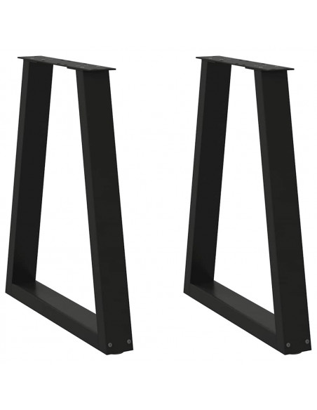 Gambe Tavolino da Caffè a V 2 pz Nero 60x(72-73) cm in Acciaio