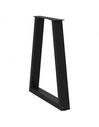 Gambe Tavolino da Caffè a V 2 pz Nero 60x(72-73) cm in Acciaio