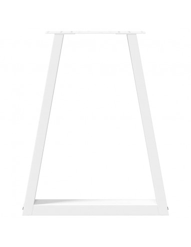 Gambe per tavolo da pranzo a forma di V 2 pz bianche 50x(72-73,3) cm in acciaio