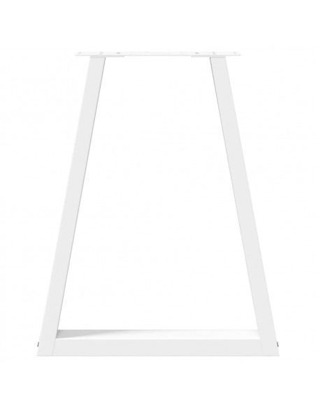 Gambe per tavolo da pranzo a forma di V 2 pz bianche 50x(72-73,3) cm in acciaio