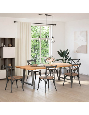 Gambe Tavolo Consolle a A 2 pz Antracite 90x(72-73)cm Acciaio