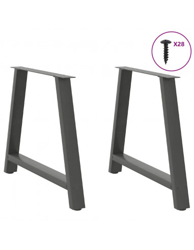 Gambe Tavolo Consolle a A 2 pz Antracite 90x(72-73)cm Acciaio