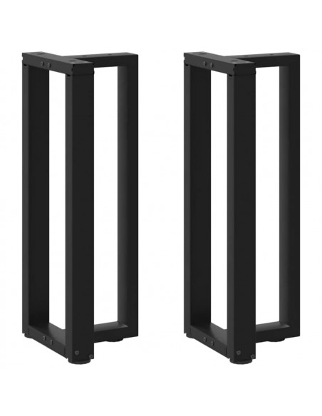 Gambe Tavolo Consolle a T 2 pz Nero 38x25x(72-73) cm Acciaio