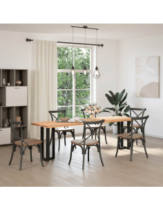 Gambe per Tavolo Consolle a Forma di T 2 pz Nere 38x25x(72-73) cm Acciaio 2