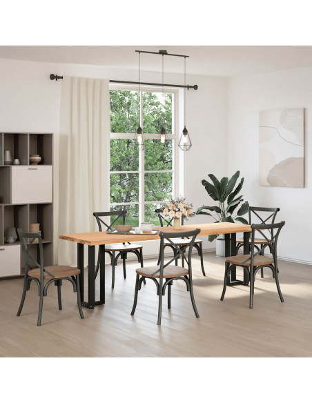 Gambe Tavolo Consolle a T 2 pz Nero 38x25x(72-73) cm Acciaio