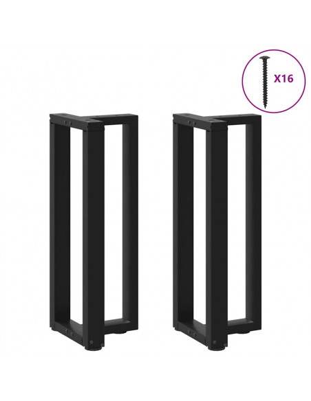 Gambe Tavolo Consolle a T 2 pz Nero 38x25x(72-73) cm Acciaio