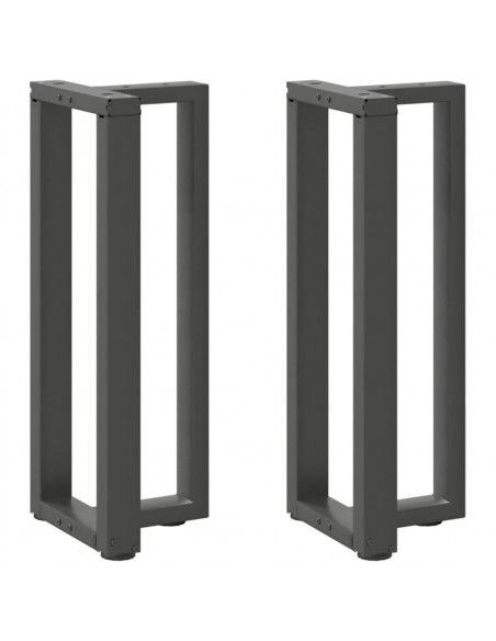 Gambe Tavolo Consolle a T 2pz Antracite 38x25x(72-73)cm Acciaio