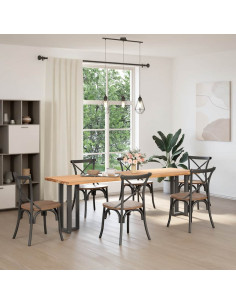 Gambe per tavolo consolle a T 2 pz Antracite 38x25x(72-73) cm Acciaio 2