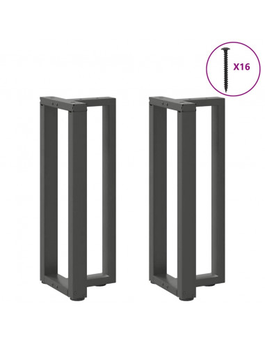 Gambe per tavolo consolle a T 2 pz Antracite 38x25x(72-73) cm Acciaio