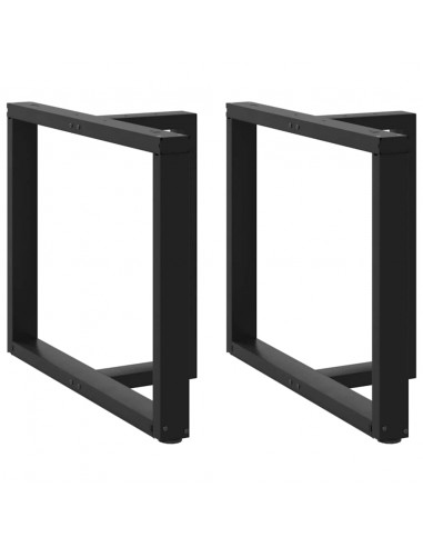 Gambe Tavolo Pranzo a Forma T 2pz Nero 100x35x(72-73)cm Acciaio