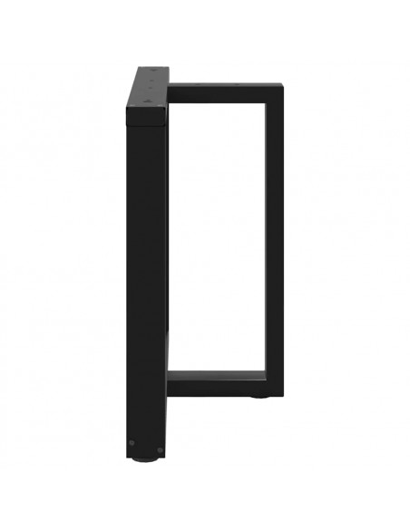 Gambe Tavolo Pranzo a Forma T 2pz Nero 100x35x(72-73)cm Acciaio