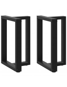 Gambe Tavolo Pranzo a Forma T 2pz Nero 60x35x(72-73)cm Acciaio