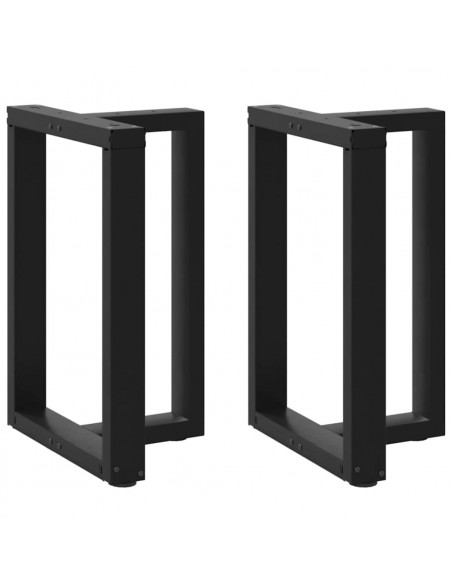 Gambe Tavolo Pranzo a Forma T 2pz Nero 60x35x(72-73)cm Acciaio