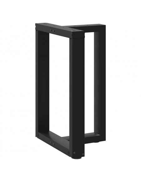 Gambe Tavolo Pranzo a Forma T 2pz Nero 60x35x(72-73)cm Acciaio