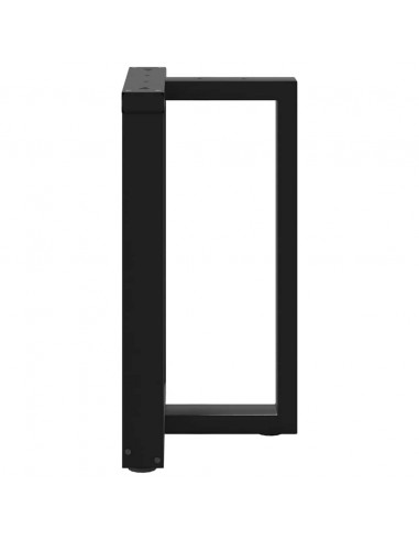 Gambe Tavolo Pranzo a Forma T 2pz Nero 60x35x(72-73)cm Acciaio