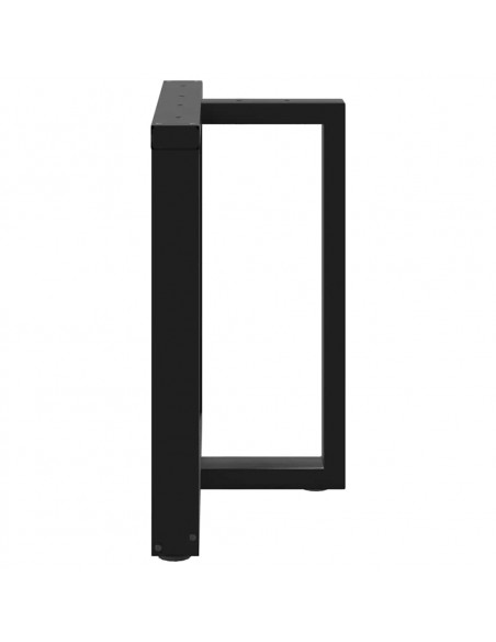 Gambe Tavolo Pranzo a Forma T 2pz Nero 70x35x(72-73)cm Acciaio