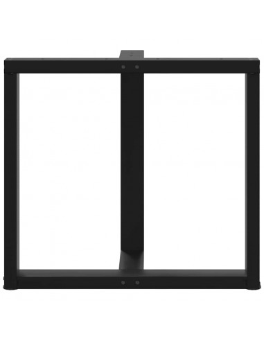 Gambe Tavolo Pranzo a Forma T 2pz Nero 70x35x(72-73)cm Acciaio