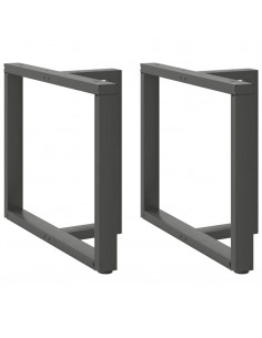 Gambe Tavolo Pranzo a T 2pz Antracite 100x35x(72-73) cm Acciaio