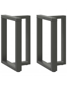 Gambe Tavolo Pranzo a T 2pz Antracite 60x35x(72-73)cm Acciaio