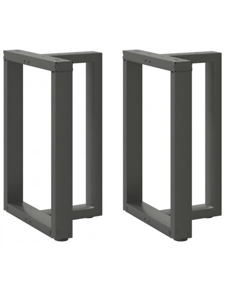 Gambe Tavolo Pranzo a T 2pz Antracite 60x35x(72-73)cm Acciaio