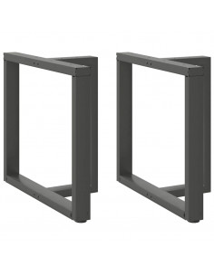 Gambe Tavolo Pranzo a T 2pz Antracite 70x35x(72-73) cm Acciaio
