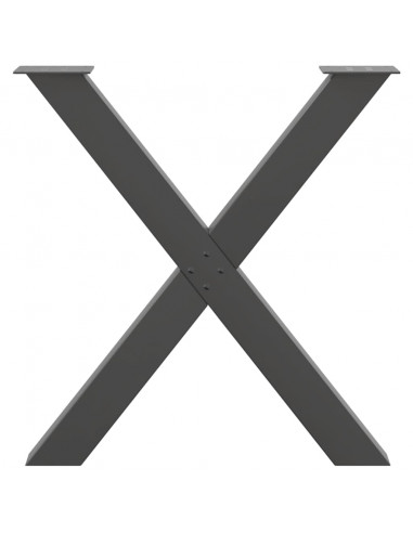 Gambe Tavolo Pranzo a X 2 pz Antracite 70x(72-73) cm Acciaio
