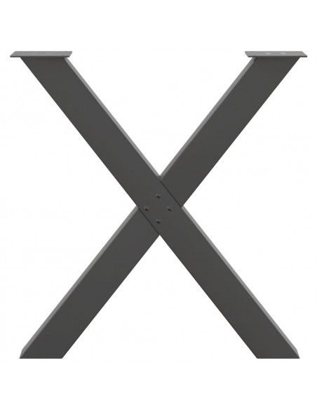Gambe Tavolo Pranzo a X 2 pz Antracite 70x(72-73) cm Acciaio