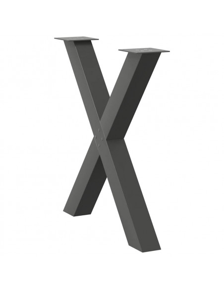 Gambe per tavolo da pranzo a forma di X 2 pz Antracite 80x(72-73) cm Acciaio