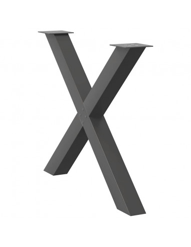 Gambe per tavolo da pranzo a forma di X 2 pz Antracite 90x(72-73) cm Acciaio