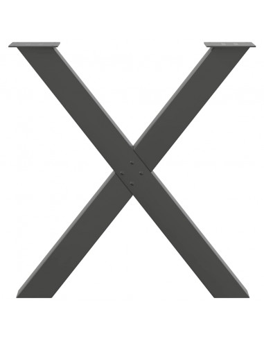 Gambe Tavolo Pranzo a X 3 pz Antracite 70x(72-73) cm Acciaio