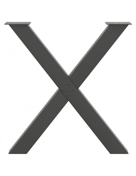 Gambe Tavolo Pranzo a X 3 pz Antracite 70x(72-73) cm Acciaio