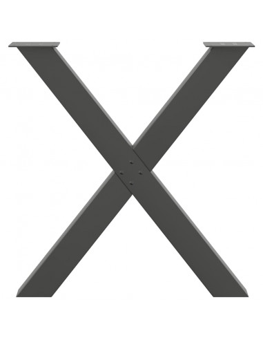Gambe Tavolo Pranzo a X 3 pz Antracite 80x(72-73) cm Acciaio