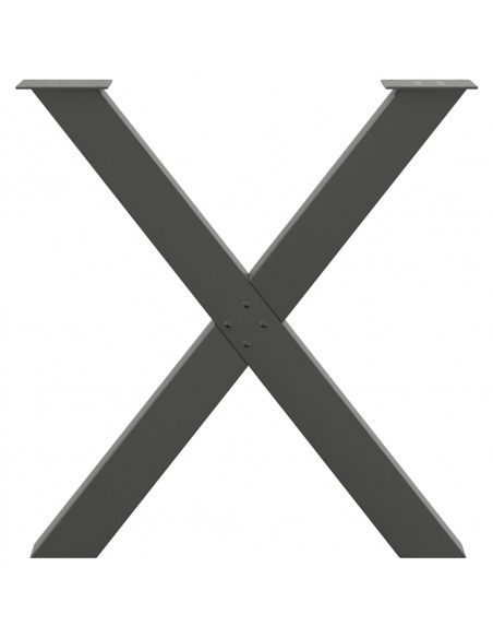Gambe Tavolo Pranzo a X 3 pz Antracite 80x(72-73) cm Acciaio
