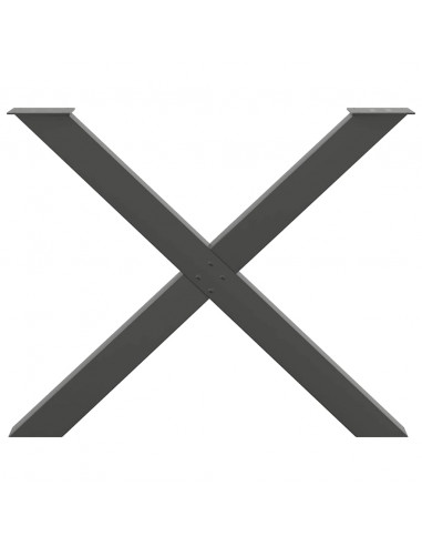 Gambe Tavolo Pranzo a X 3 pz Antracite 90x(72-73) cm Acciaio