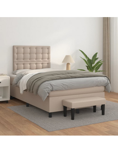 Giroletto a Molle con Materasso Cappuccino 120x190cm Similpelle